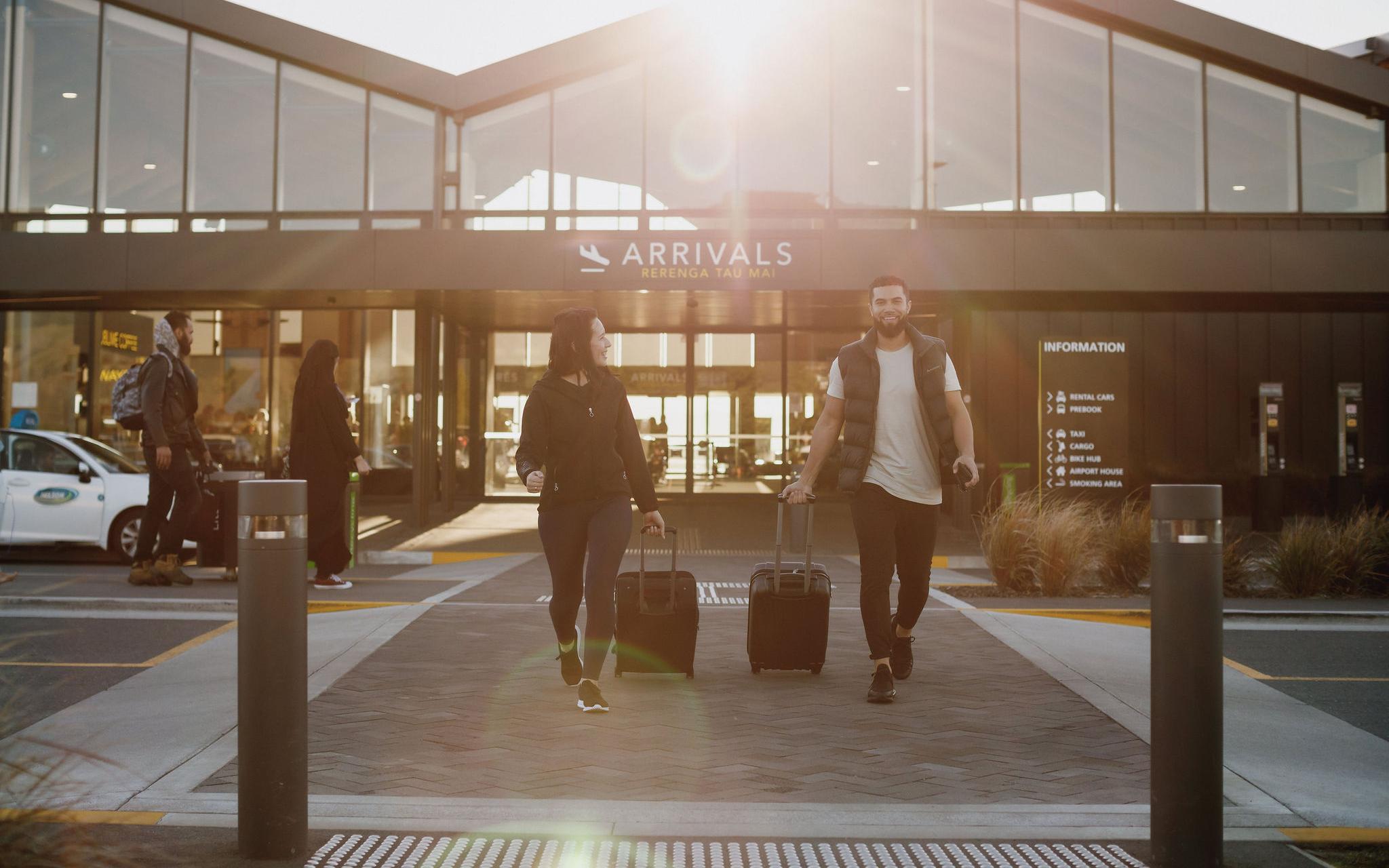 Couple departing Nelson Airport