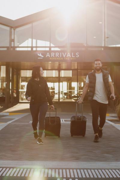 Couple departing Nelson Airport