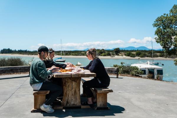 Fish and chips on the Mapua wharf by Roady