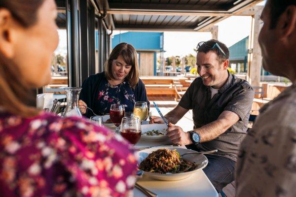 Friends dining at Jellyfish in Mapua