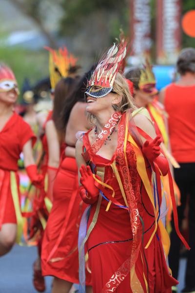 masked parade at nelson arts festival