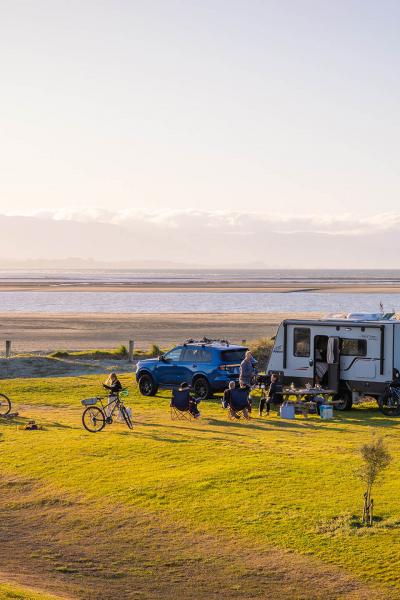 Tahuna Beach Holiday Park sunset by Bare Kiwi