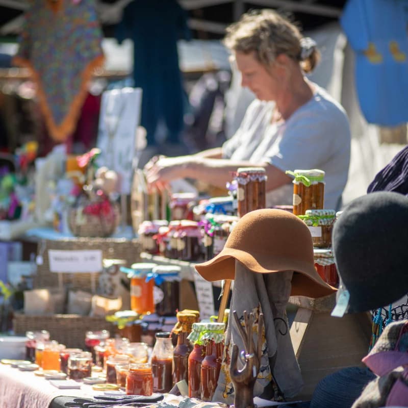 The Motueka Sunday Market is a lively hub of local crafts, fresh produce, and artisan goods.