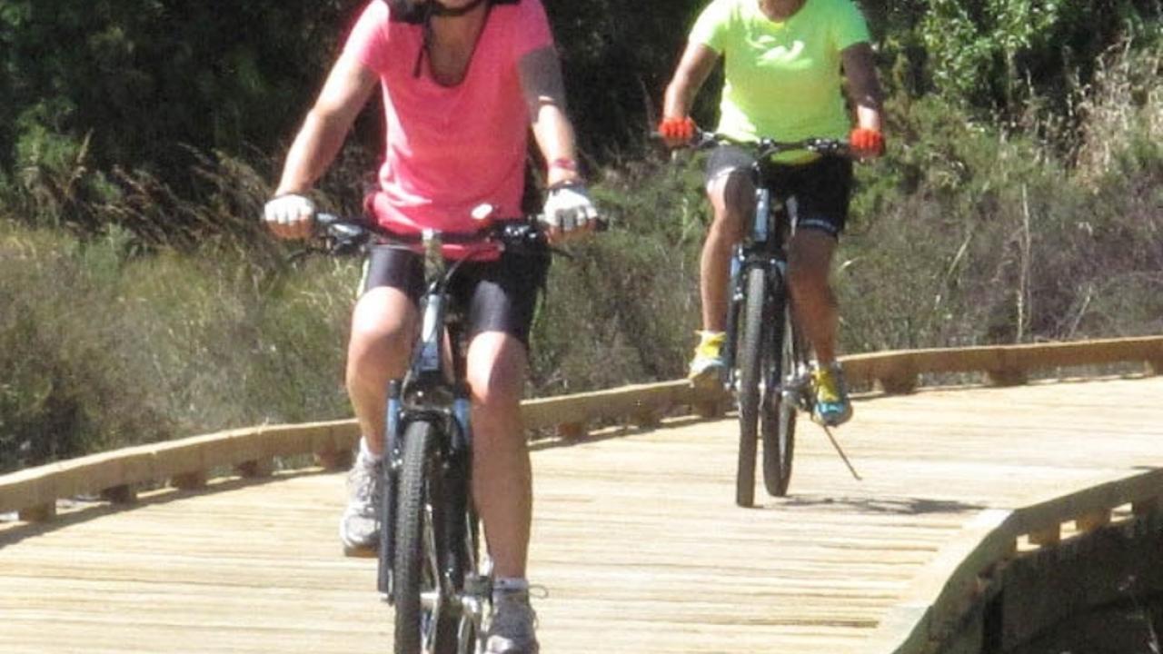 Cycling on Waimea Estuary Boardwalk on the Great Taste Trail