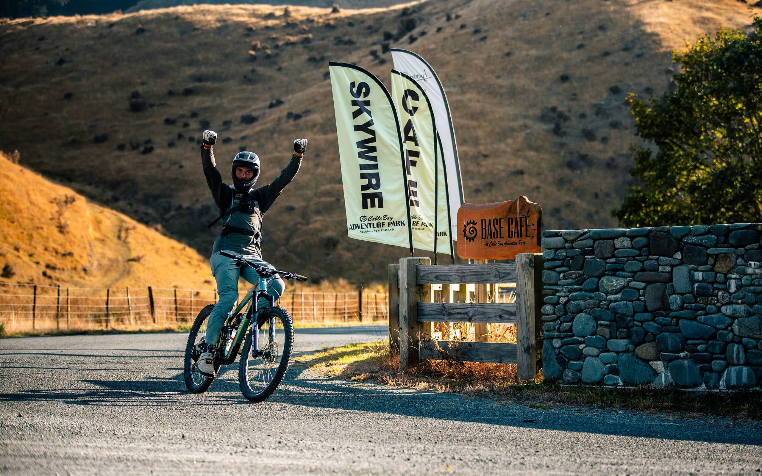 Mood when the trails are calling at Cable Bay Adventure Park.