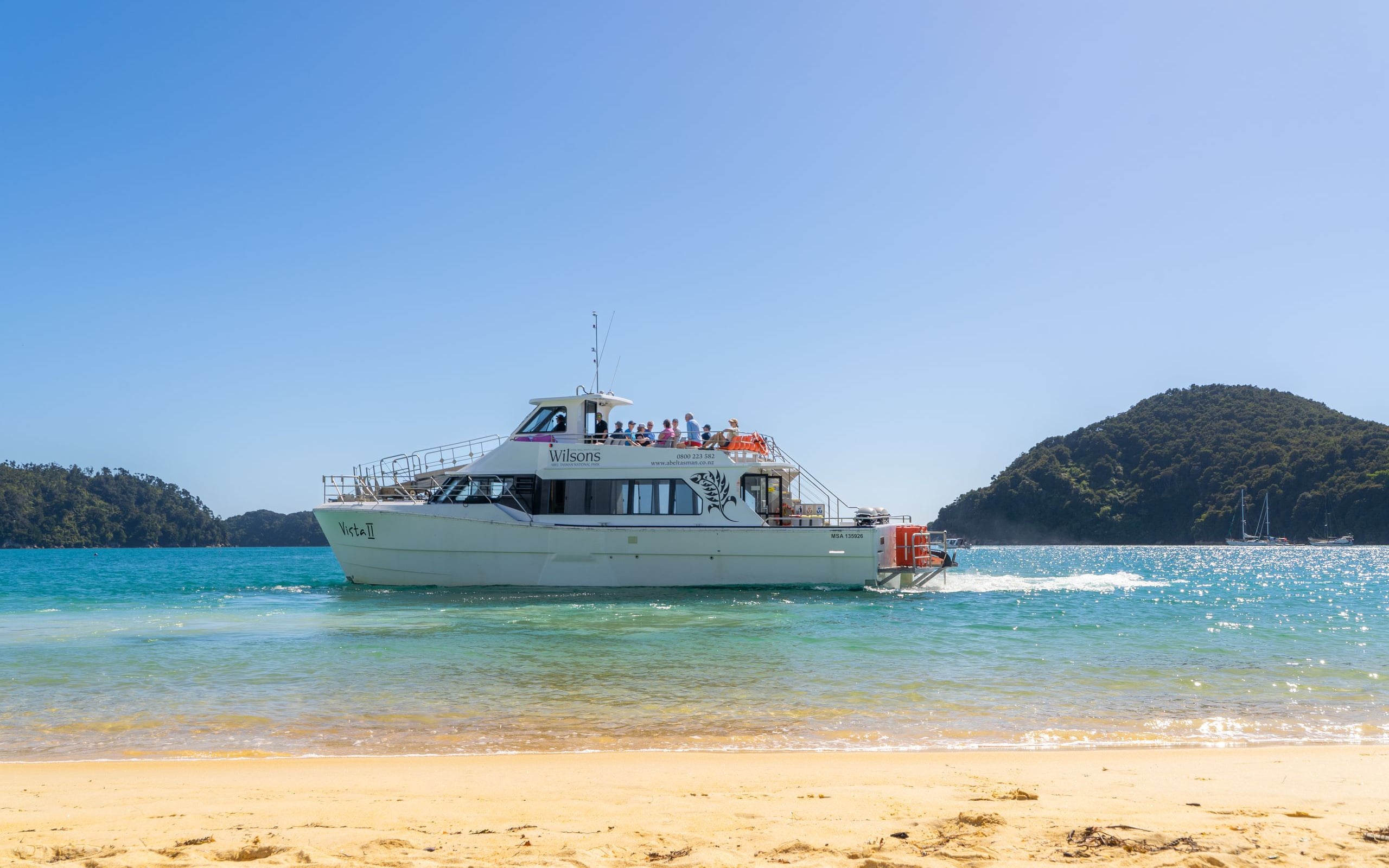 See the stunning Abel Tasman coast from the comfort of Wilson's Vista Cruise.