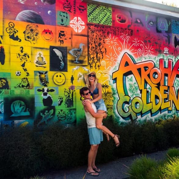 Exploring the street art in Tākaka is like walking through a colourful open-air gallery full of local stories.