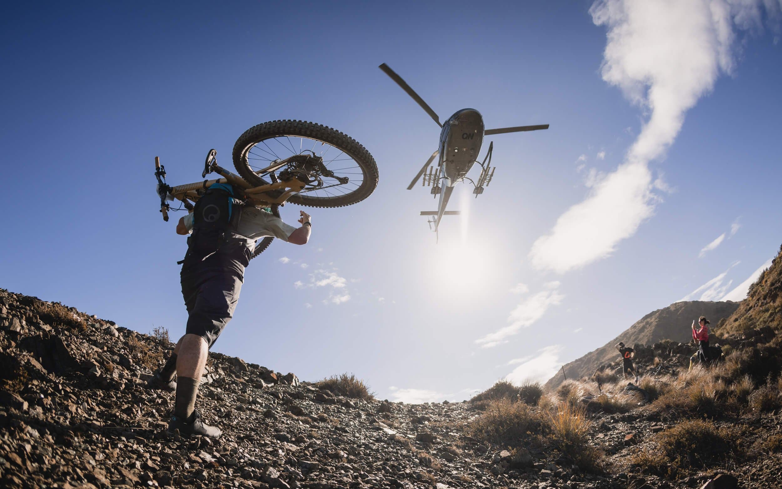 While all other competitors took helicopters to the top of some stages, Matt Fairbrother hiked it with his bike.