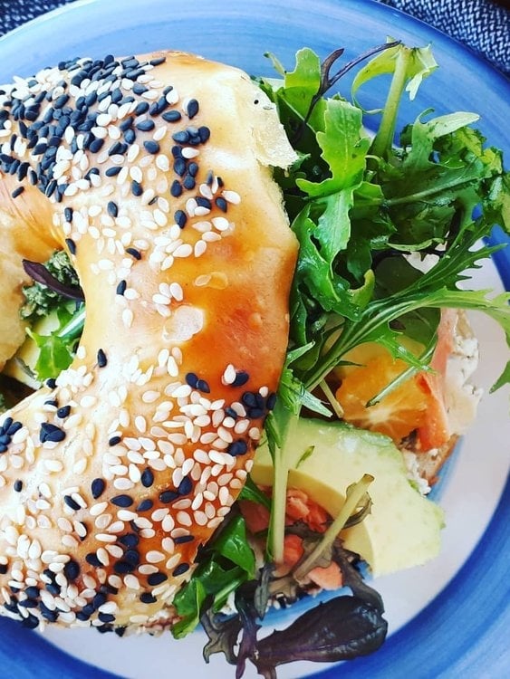 salmon bagel - credit cable bay cafe