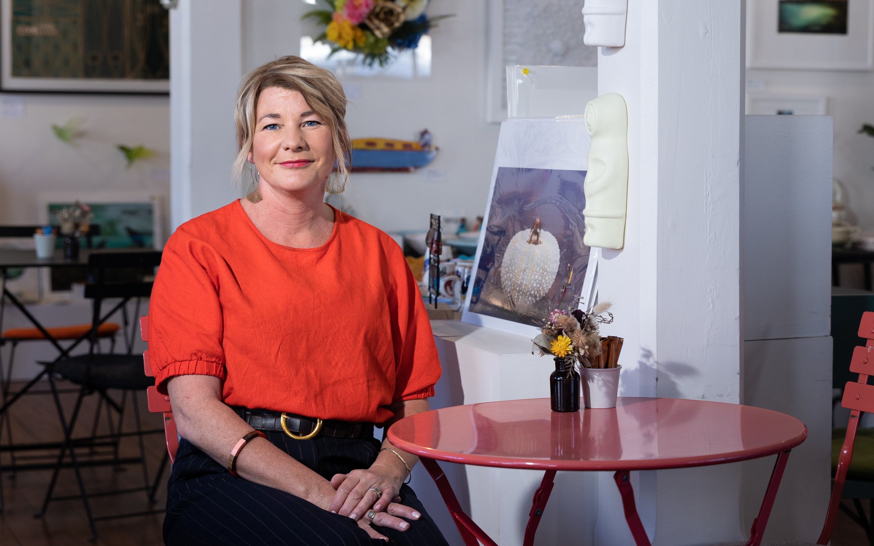 Suzi at RED Art Gallery & Café.