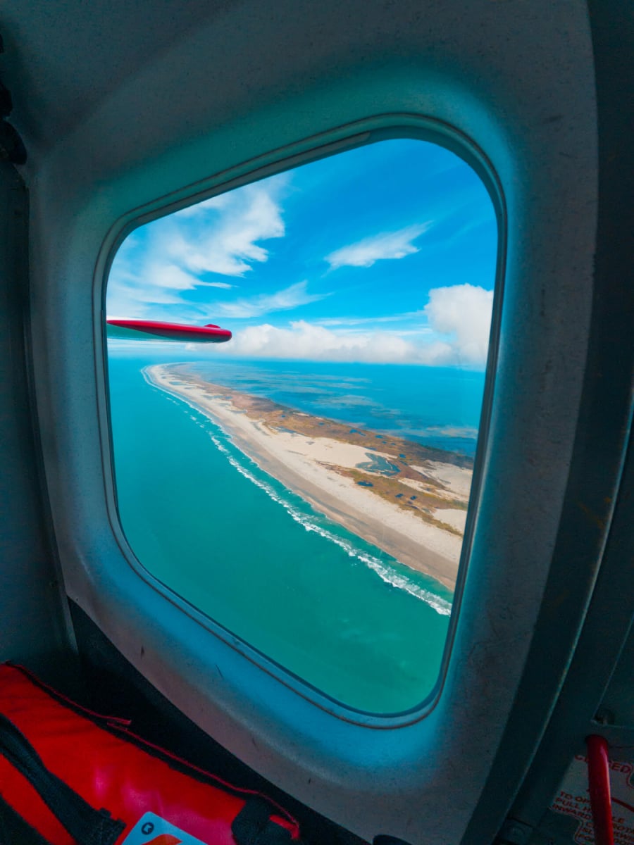 Scenic flight over Farewell Spit