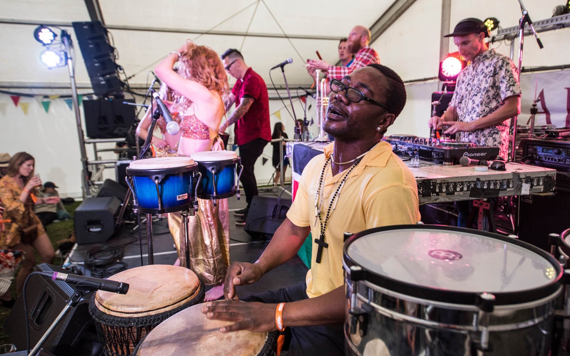 Live music at Marchfest at Founders Park in Nelson.