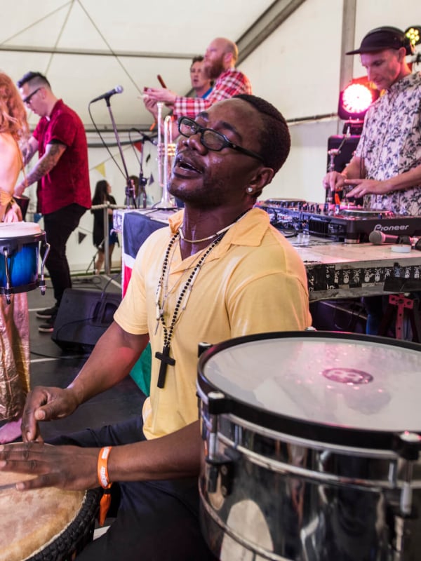 Live music at Marchfest at Founders Park in Nelson.