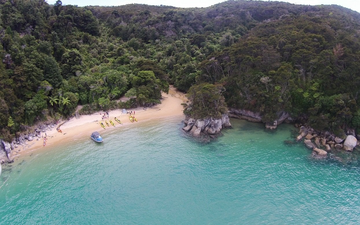 Watering Cove from Drone credit Abel Tasman AquaTaxi