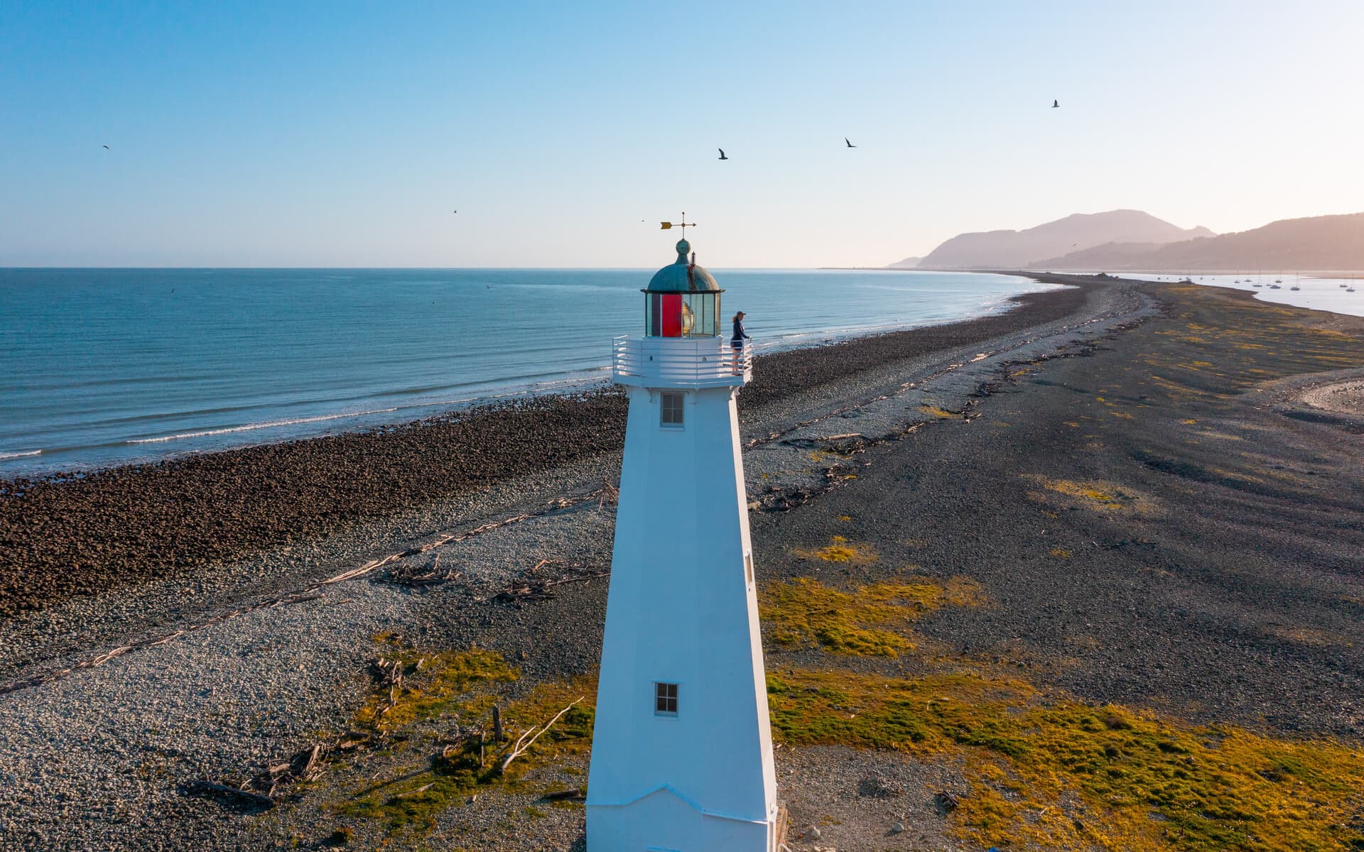 Nelson Boulder Bank lighthouse aerial