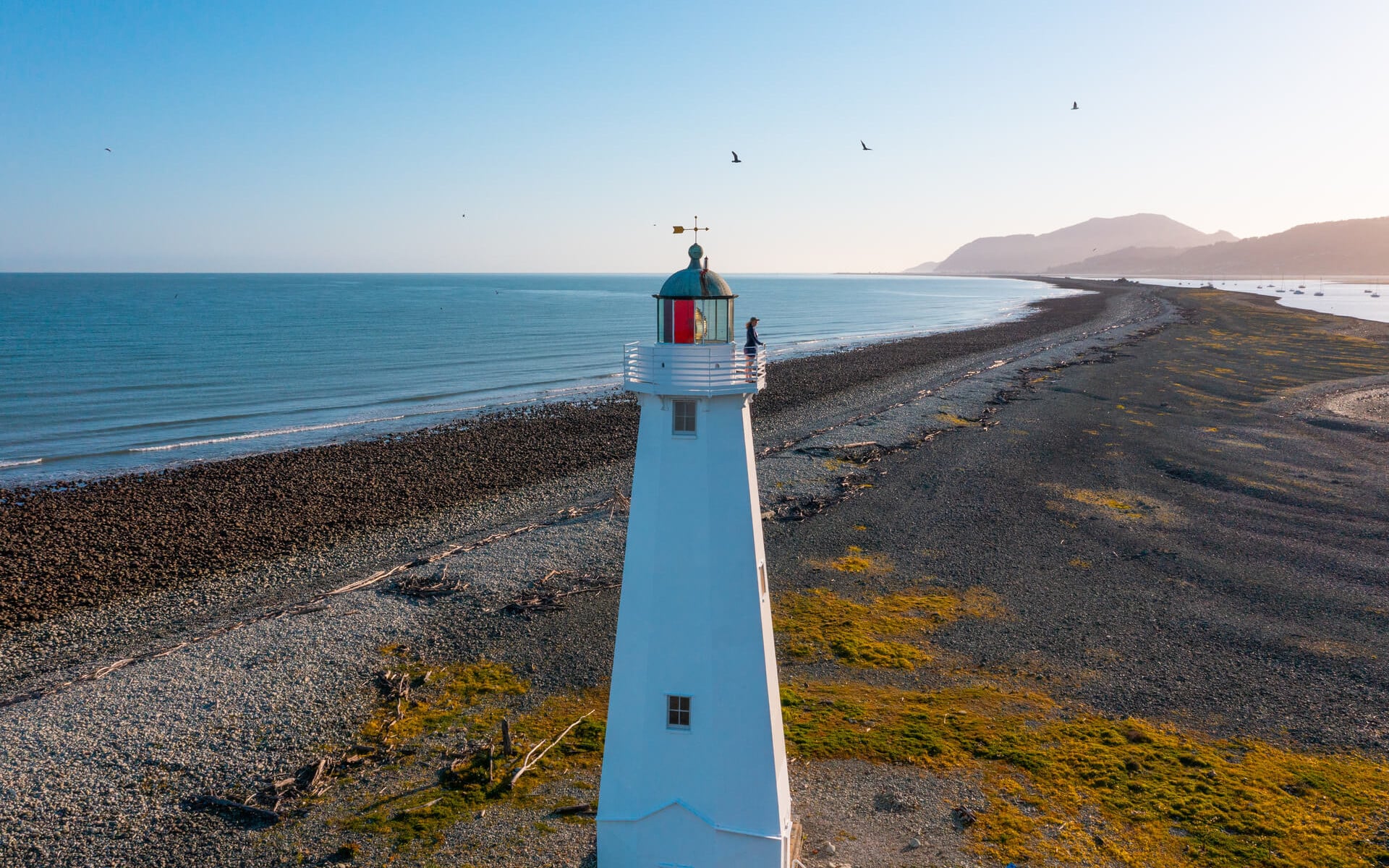 Nelson Boulder Bank lighthouse aerial