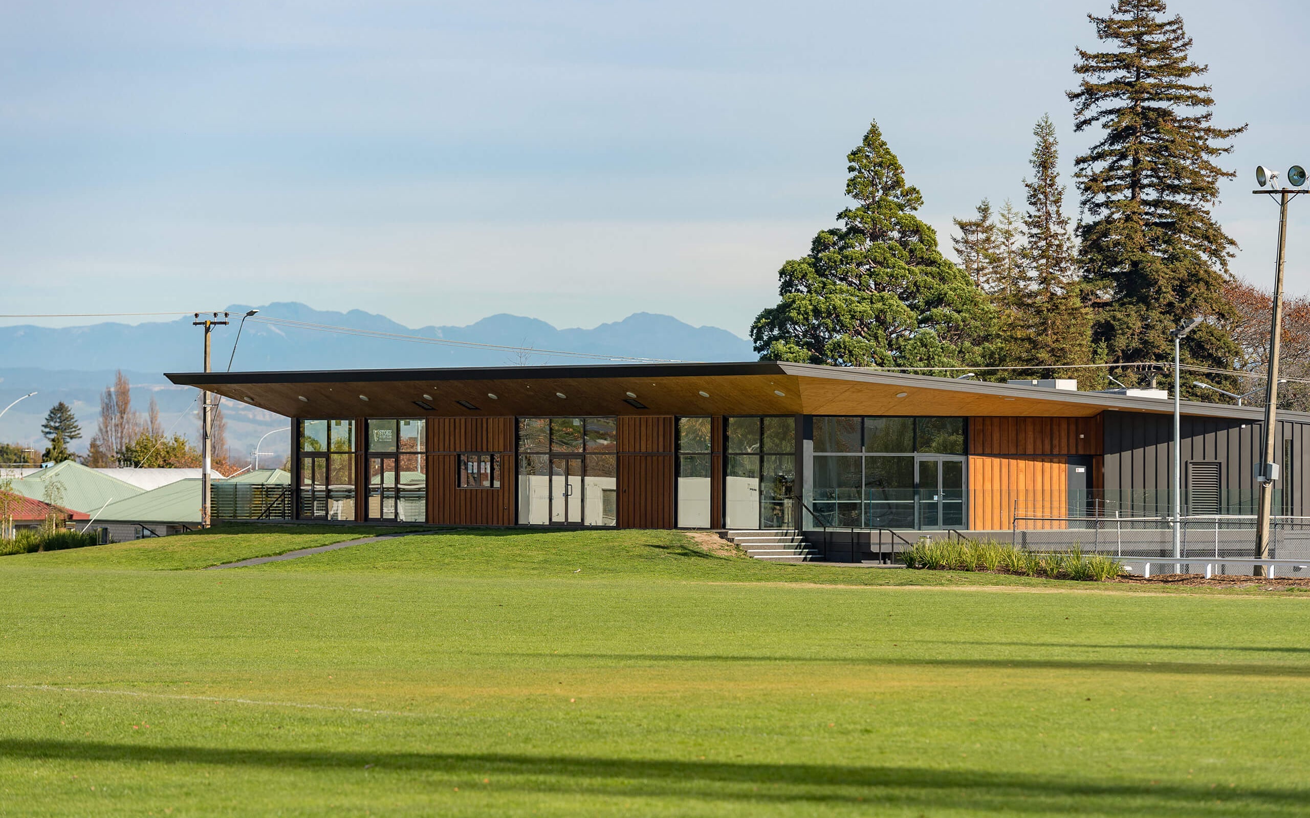 Sportsfield view of Greenmeadows Centre